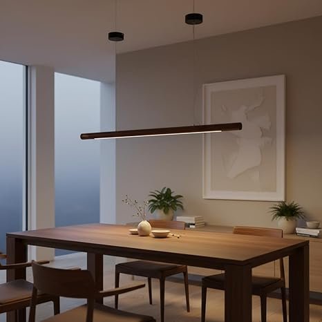 Modern Round Wooden Pendant Light | Minimalist Design for Dining & Living | Teak Wood Finish - Image 3