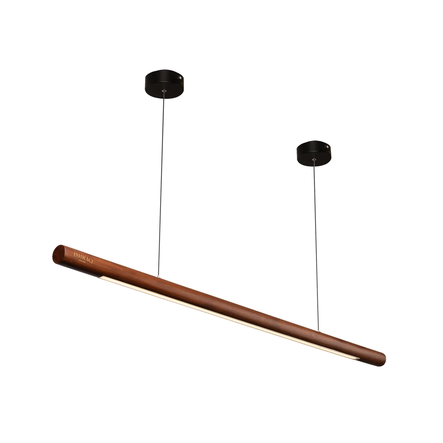 Modern Round Wooden Pendant Light | Minimalist Design for Dining & Living | Teak Wood Finish - Image 7